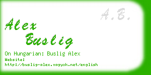 alex buslig business card